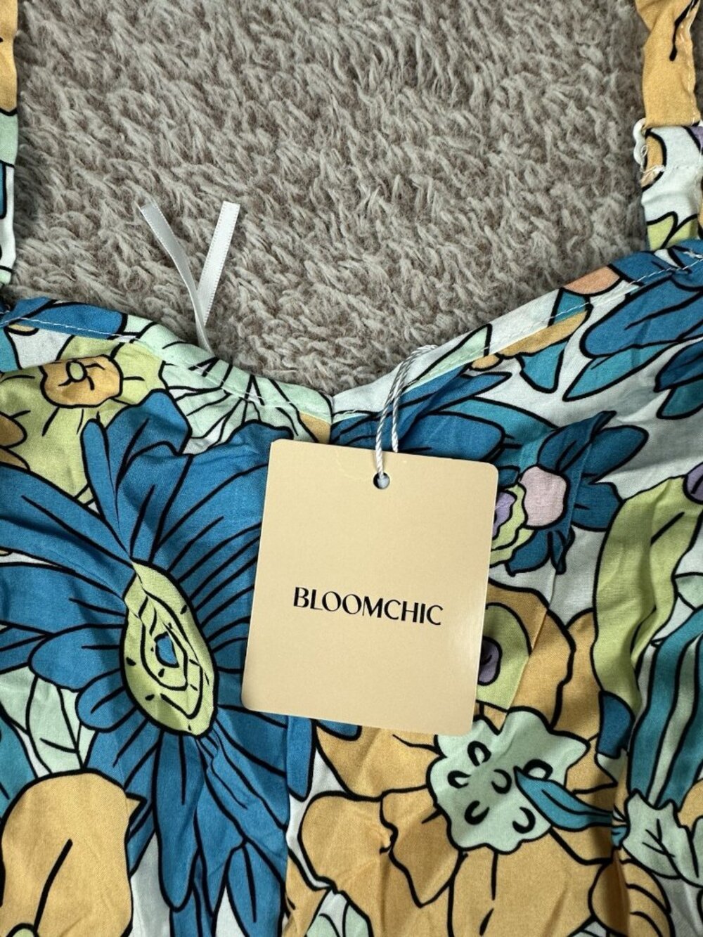 NWT BloomChic Womens Size 12 Wide Leg Jumpsuit Retro Floral Boho Pocket - Picture 9 of 16